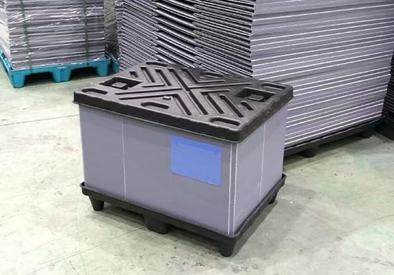 Plastic Pallet Box PP Corrugated Sheet Hollow Materials With Lid And Base