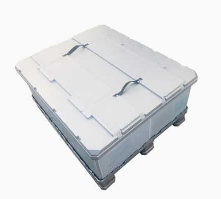 Collapsible Stackable Plastic Pallet Sleeve Box with Lid for Storage and Logistics